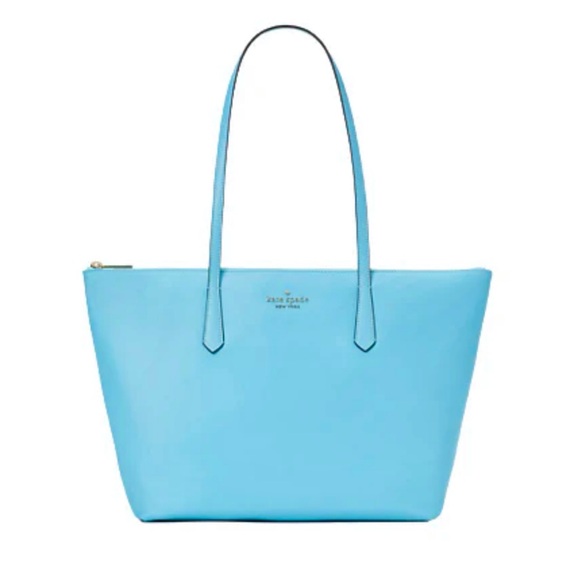 Kate Spade New York Kitt Large Spacious Nylon Tote & Shoulder Bag Fountain Blue - Picture 1 of 13